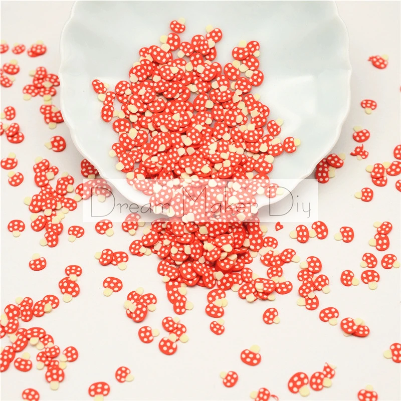 

50g/lot Polymer Hot Clay Sprinkles Mushroom for Crafts Making, DIY Confetti