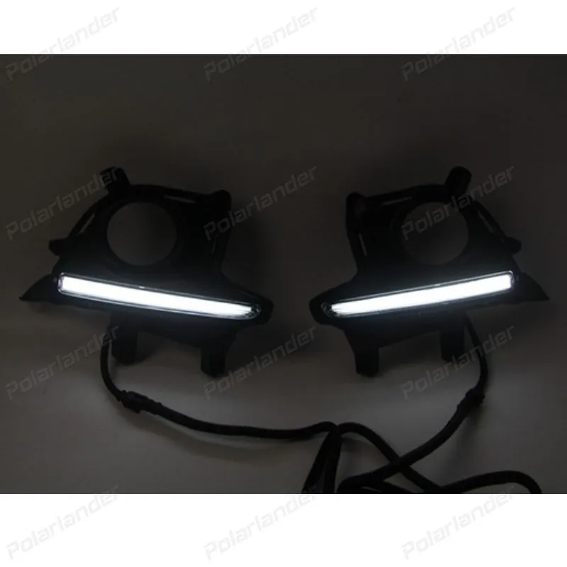 

2 pcs/set LED Daytime running light for T/oyota H/ighlander 2015 Fog lamp frame waterproof ABS