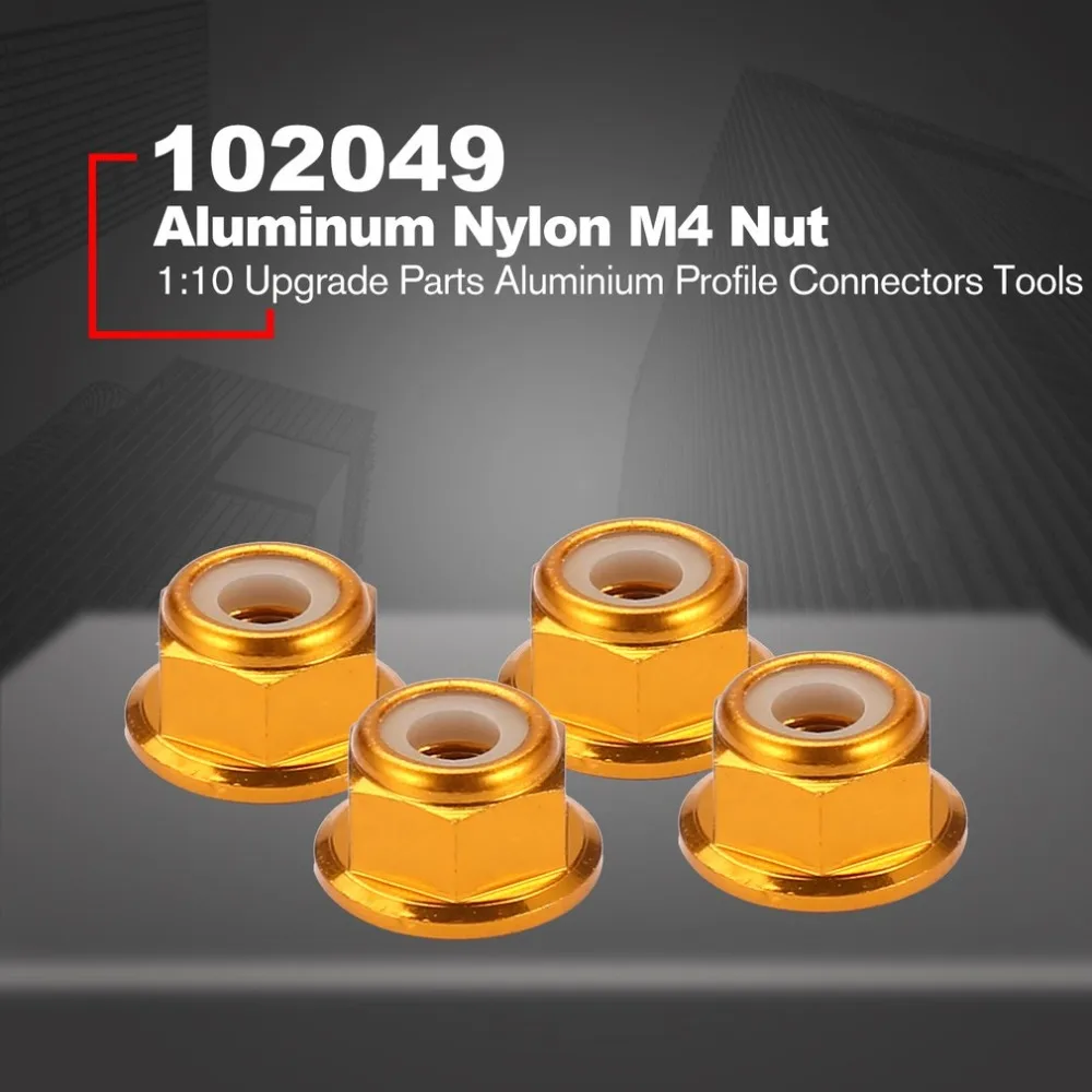 4Pcs M4 RC HSP 102049 (02190) Aluminum Nylon Nut For 1:10 Upgrade Parts Aluminium Profile Connectors Tools | Электроника