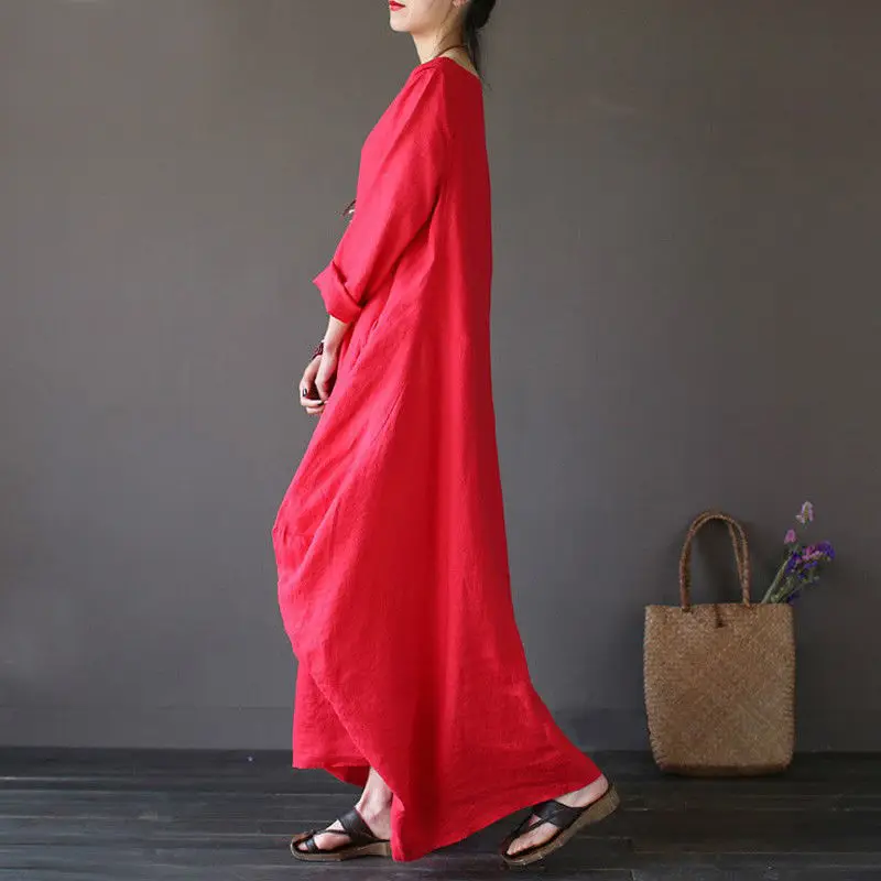 Женский пляжный сарафан в стиле бохо вечернее длинное хлопковое свободное