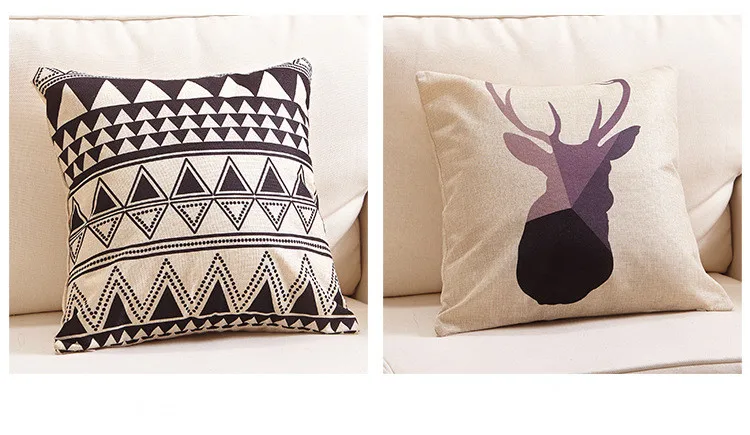 1 шт. Ретро Рождественская Печать оленей льняная хлопковая декоративная подушка