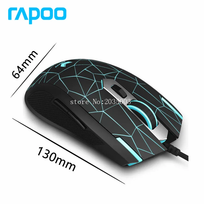 Rapoo V13 игры мыши 6 кнопок USB проводной светодио дный Подсветка оптическая Мышь для