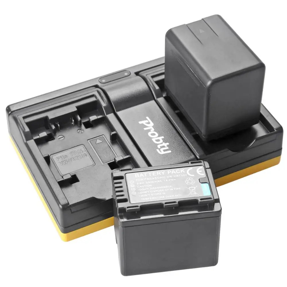 2 шт. 3900 мА/ч VW VBT380 Батарея + двойное зарядное устройство USB кабель для Panasonic Lumix HDC HS60