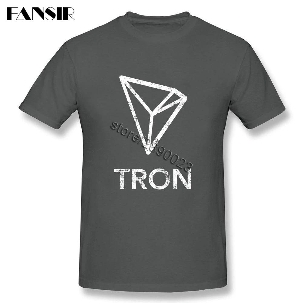 Винтаж Tron монета криптовалюта футболка с короткими рукавами для взрослых