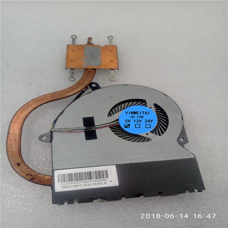 Б/у охлаждающий вентилятор для процессора Asus X401 X401A Серия ноутбуков/ноутбуков 4pin(4