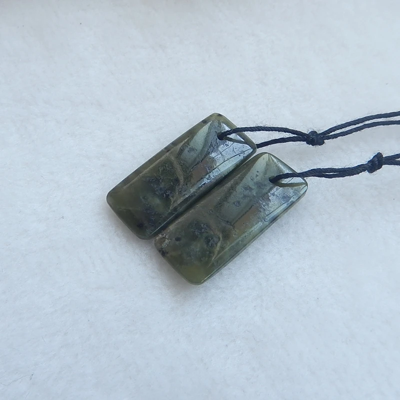 Натуральный камень Канада Jade серьги из бисера 25x10x3 мм 3.8 г Модные украшения Для