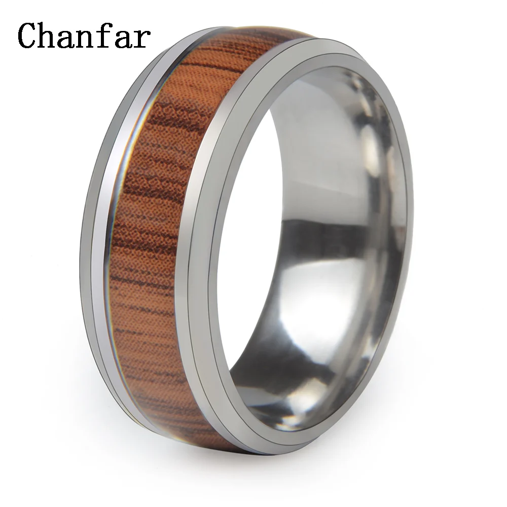 Stainless steel Chanfar Новое поступление мужской Шарм свадебное кольцо на палец деревянные кольца для женщин ювелирные украшения для помолвки - Цвет основного камня: Stainless steel