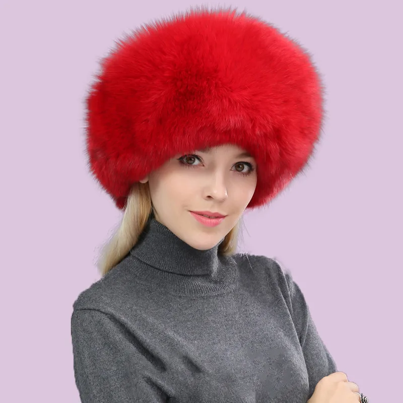 Новинка 2020 г. стильная зимняя шапка из 100% натурального Лисьего меха на русском