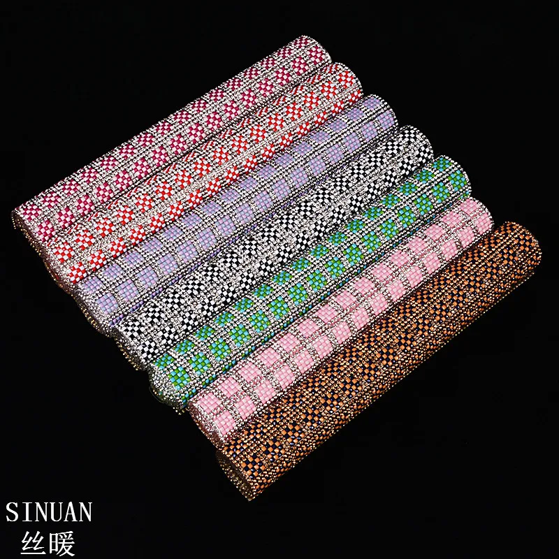 

SINUAN Mesh Rhinestone Shoes Rhinestones Hot-Fix Rhinestone Crafts 24x40Cm/Sheet Beads Accessories Decorations For Clothes