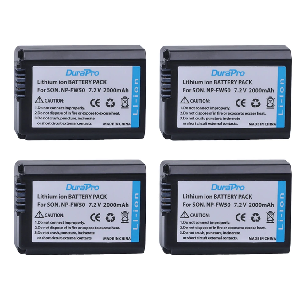 4 шт. батарея DuraPro NP FW50 NPFW50 для Sony Alpha A33 A35 A37 SLT A37K A37M A55|npfw50 battery|battery for sonynp fw50 |