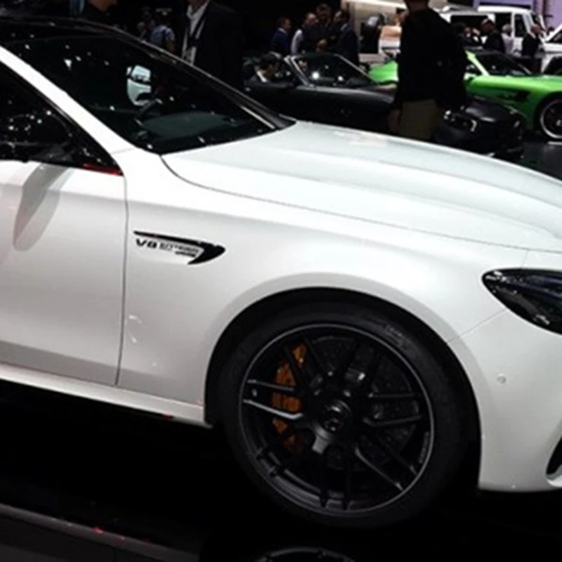 Vent Fender отделка эмблемы лезвие логотип V8 BITURBO 4matic+ для Mercedes Benz AMG V8 C200 C300 E300 E400 W213 стайлинга автомобилей сбоку Стикеры