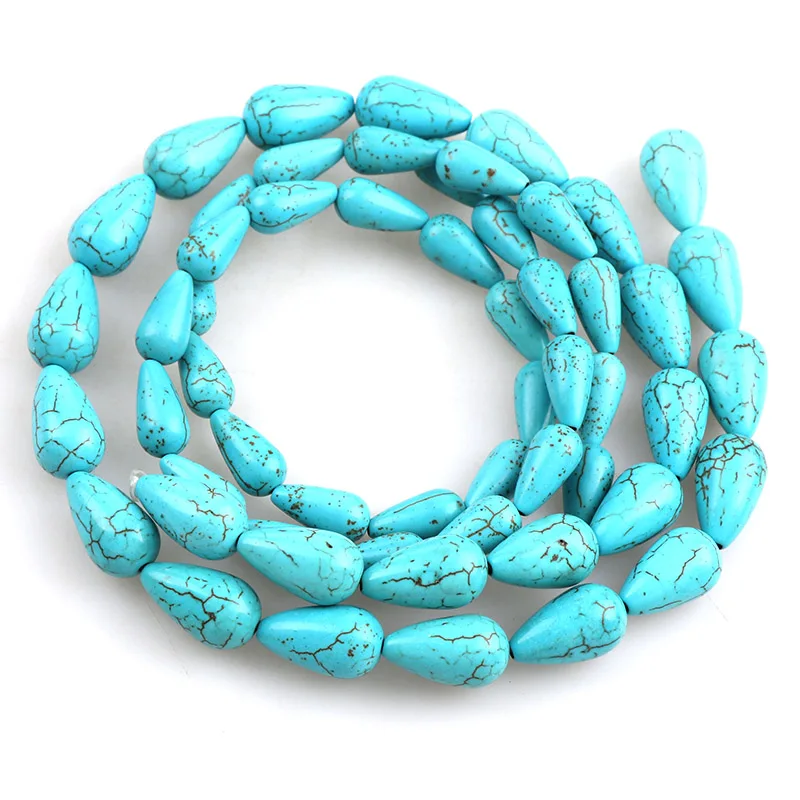 Искусственный камень Небесно-Голубой Бирюзовый Howlite точка-капля россыпью разделитель бисер DIY Браслеты ожерелье ювелирные изделия