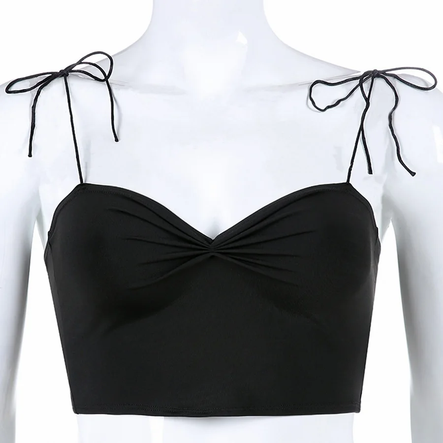 2019 Cami Top Female Sexy Tank Crop Summer Style Cropped Streetwear Womens Clothing Camisole Clothes Black vest | Женская одежда