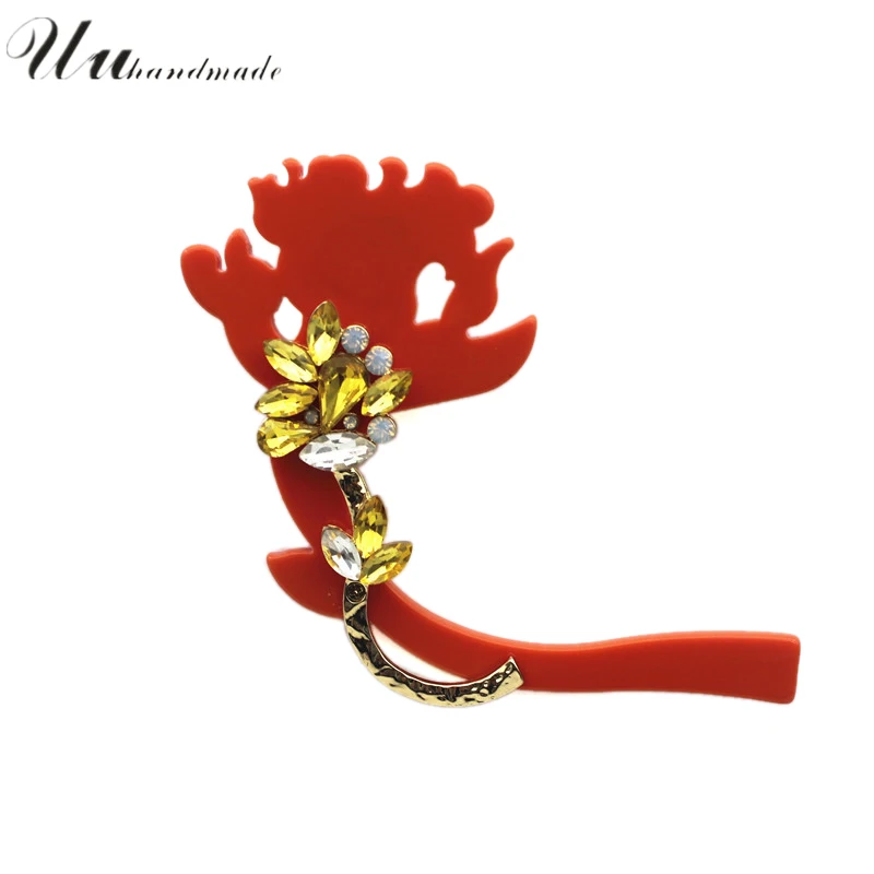 акриловая романтичная брошь украшенная камнями|brooches for women|crystal flower broochflower brooch |