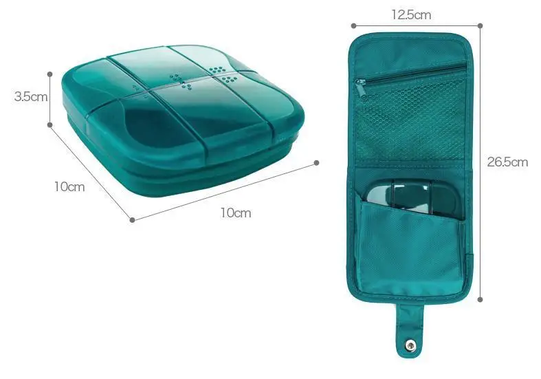 Дорожный органайзер для таблеток оказания первой помощи и лекарств чехол