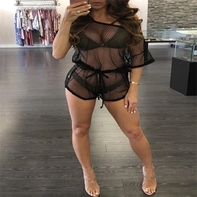 Новое поступление 2017 брендовый сексуальный прозрачный женский костюм черный