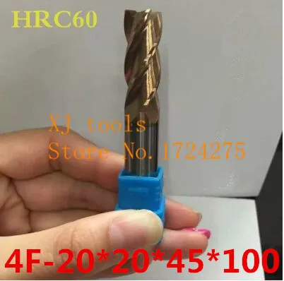 

HRC60 4F-20*20*45*100*1 шт. твердосплавная Концевая фреза с ЧПУ, инструменты для стального фрезерования, бесплатная доставка