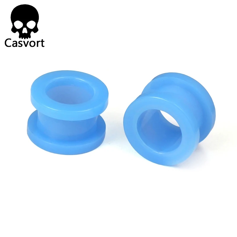light blue Casvort дешевые акриловые Винтовые Тоннели для ушей и туннелированный пирсинг Носилки Серьги Туннели ювелирные изделия пара 2 шт Лот - Окраска металла: light blue