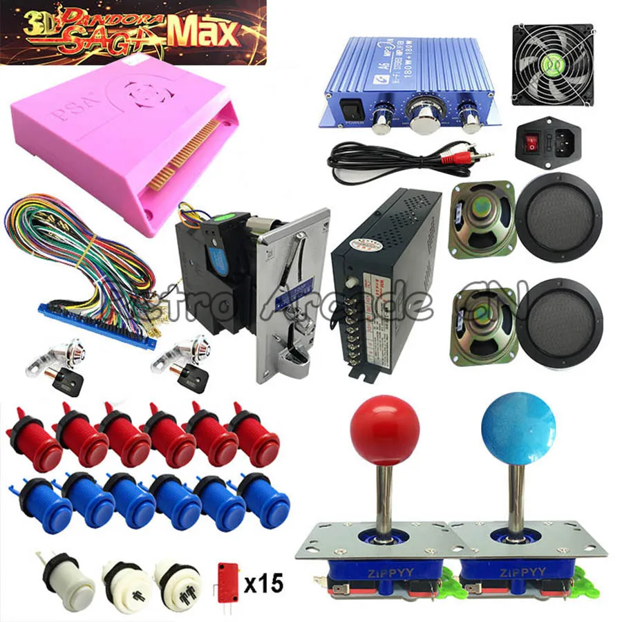 Long Zippy joystick 3D Пандора Макс аркадный Набор сделай сам с 2255 в 1 доска Jamma Happ джойстик Кнопка монетоприемник для монетоуправления игровой автомат - Цвет: Long Zippy joystick