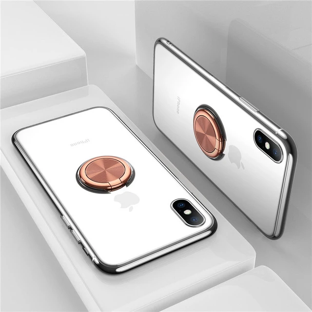 Чехол для iPhone XS Max, чехол для iPhone 11 Pro Max, чехол, прозрачное мягкое Силиконовое кольцо из ТПУ, оболочка для iPhone X, 6, 6s, 7, 8 Plus, чехол Caque - Цвет: Rose