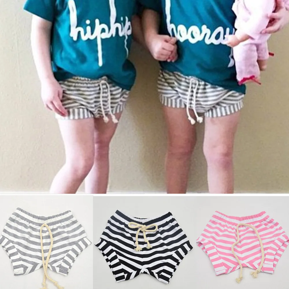 С переплетенными ремешками популярная Красивая Лето 2016 Детские Шорты PP с висячим