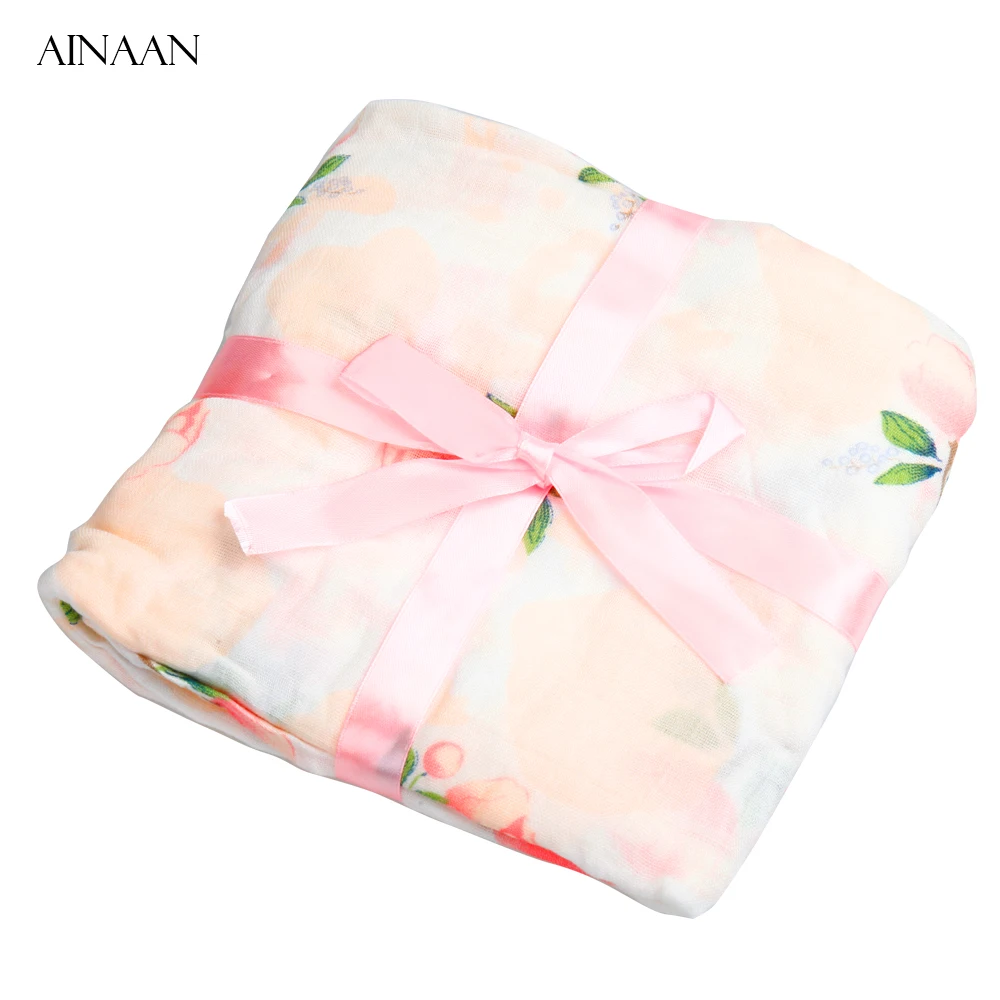 AINAAN детское одеяло муслин пеленать обертывания Хлопок Бамбуковое s