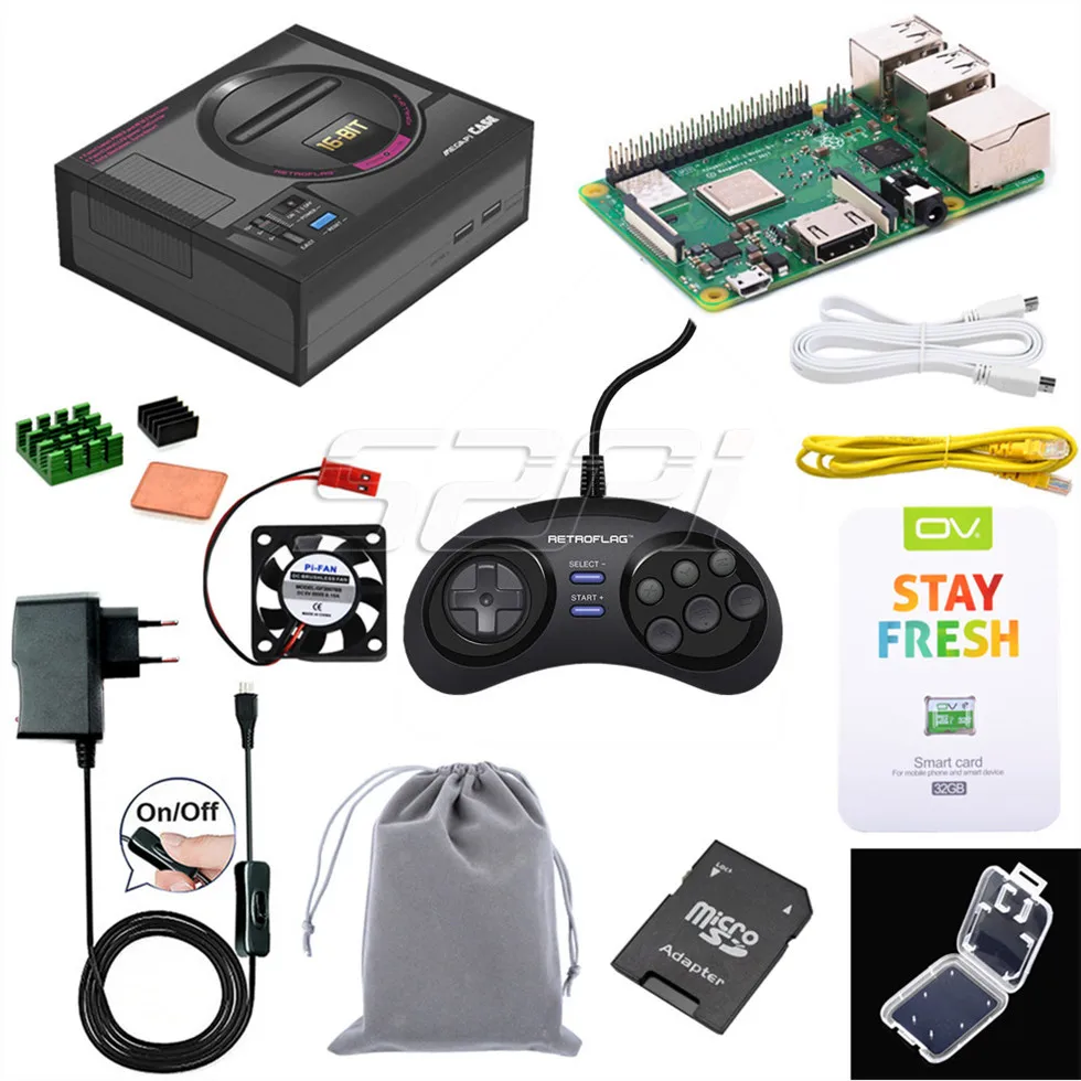 CASE RPI Control Kit 52Pi Retroflag MEGAPi чехол функциональные кнопки/проводной USB игровой контроллер для Raspberry Pi 3B Plus(3B+)/3B - Цвет: CASE RPI Control Kit