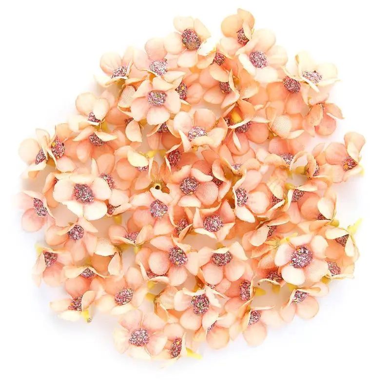 50Pcs 2cm Multicolor Daisy Flower Heads Mini Silk Artificial Flowers for Wreath Scrapbooking Home Wedding Decoration Random | Дом и сад