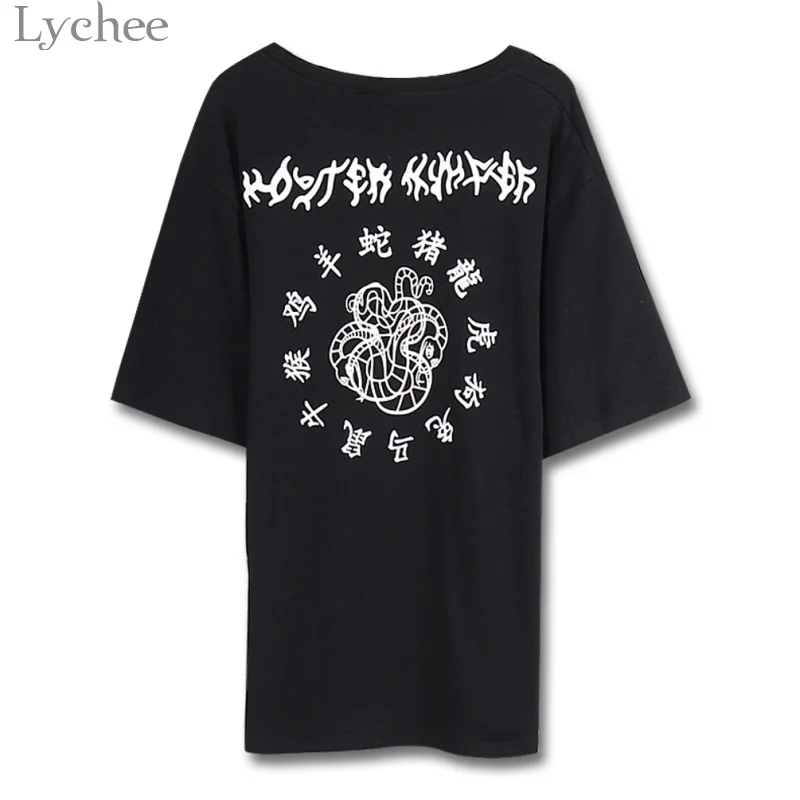 Летняя женская футболка Lychee в стиле Харадзюку с принтом древнего китайского