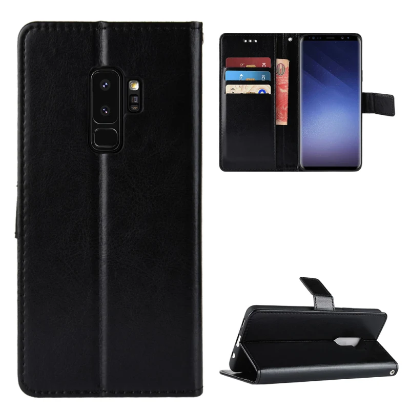 Роскошный PU кожаный чехол книжка с откидной крышкой крышка для samsung Galaxy S9 плюс