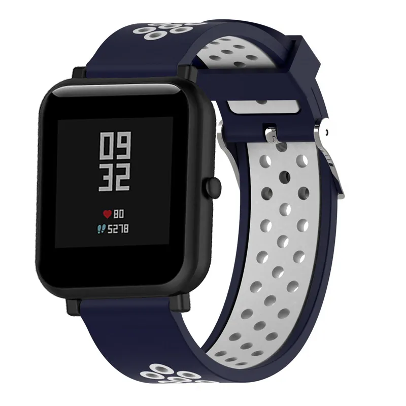 Силиконовый ремешок для Huami Amazfit Bip сменный Браслет Moto 360/Ticwatch 2/Samsung gear/Iwatch/Huawei Watch 2