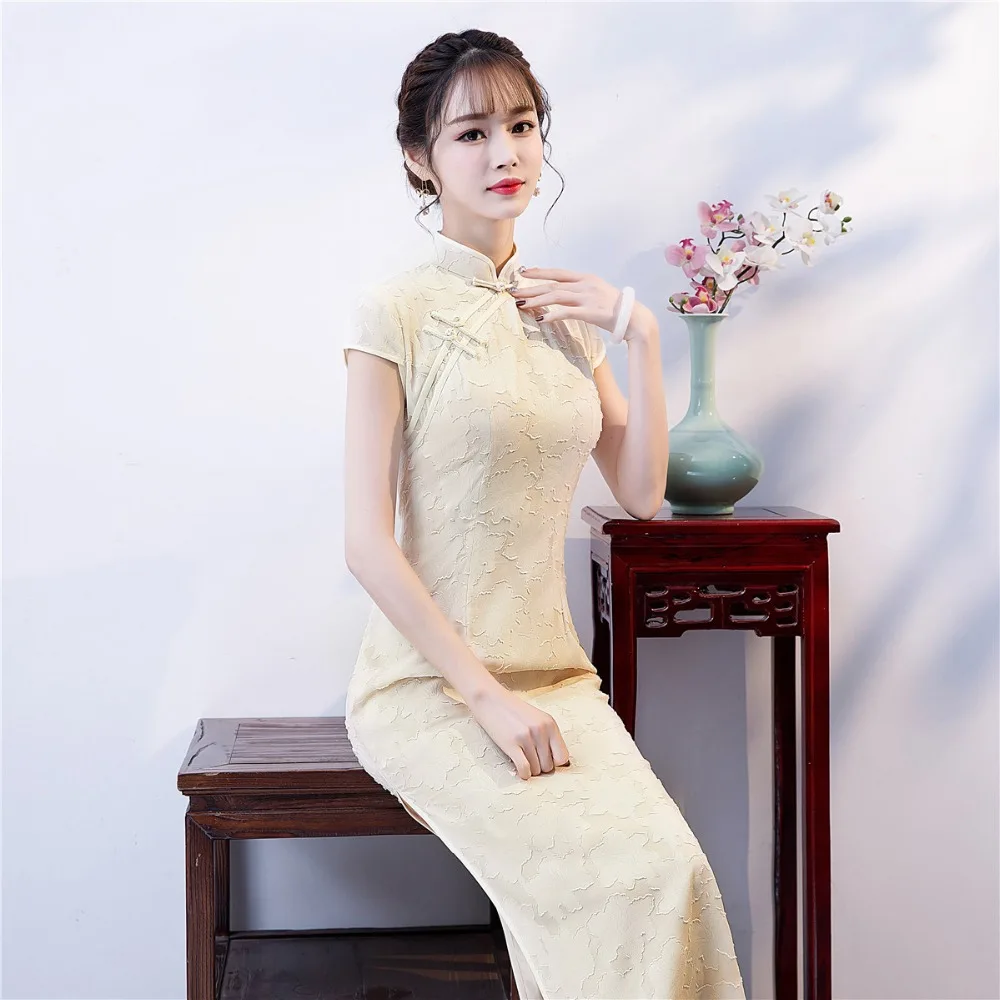 Shanghai Story, высокое качество, короткий рукав, длинное, cheongsam Qipao, высокий разрез, китайское платье, вечерние платья, 3 цвета