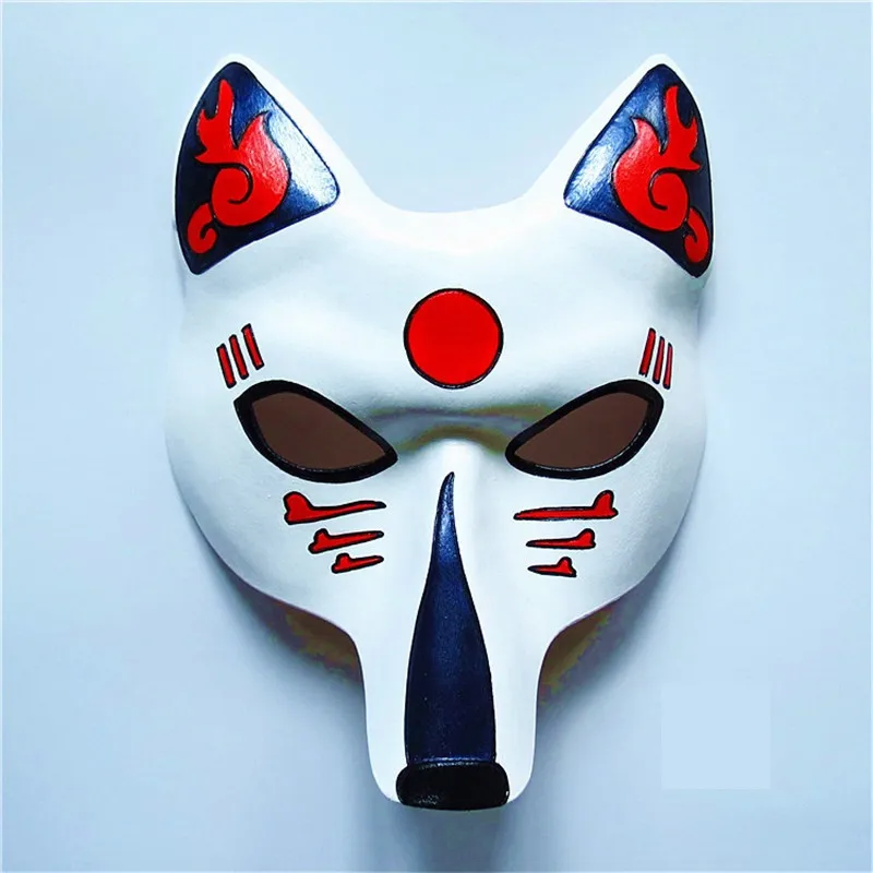 Новинка 2019 маска ручной работы из воловьей кожи с японской лисой Карнавальная