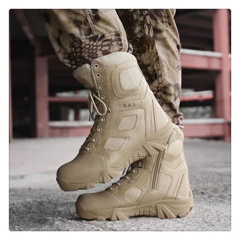 High Quality Brand Military Leather Boots Special Force Tactical Desert Combat Men's Boots Outdoor Shoes Ankle Boots