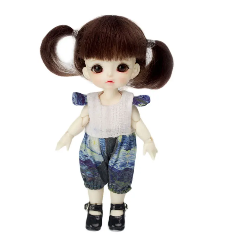 1/8 bjd jd Кукла парик мохер материал для 5-6 дюймов окружность головы кукла ob11 куклы парики для куклы аксессуары игрушки - Цвет: only wig