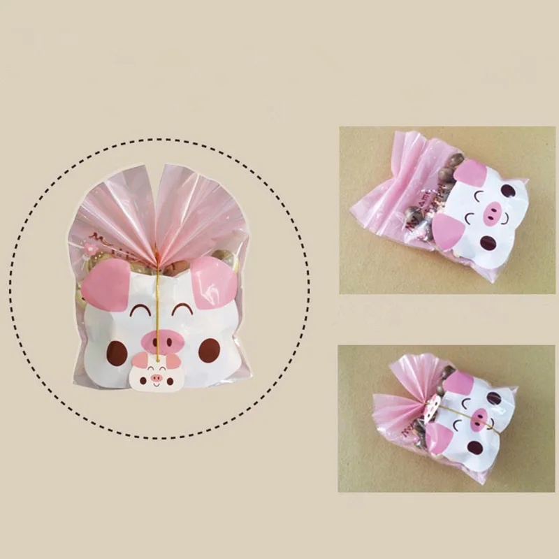 5 шт./лот Мультяшные животные свинка/Кот/корова сумка для конфет Свадебная