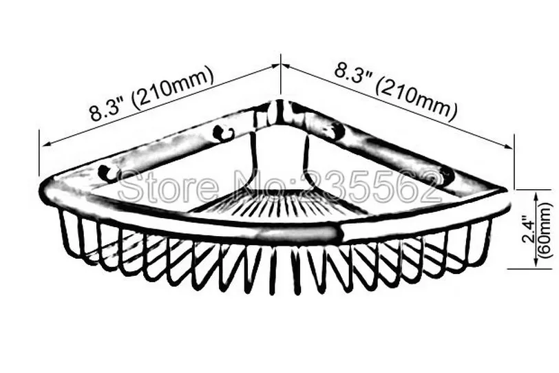 Настенная Античная латунная ванная угловая корзина для душа полки хранения Caddy