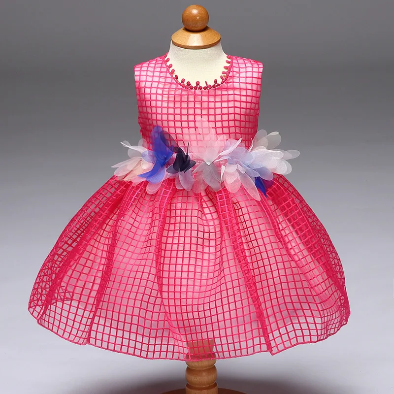 

Children Dress Girls Plaid Gauze Wash Princess Dresses Baby Dress