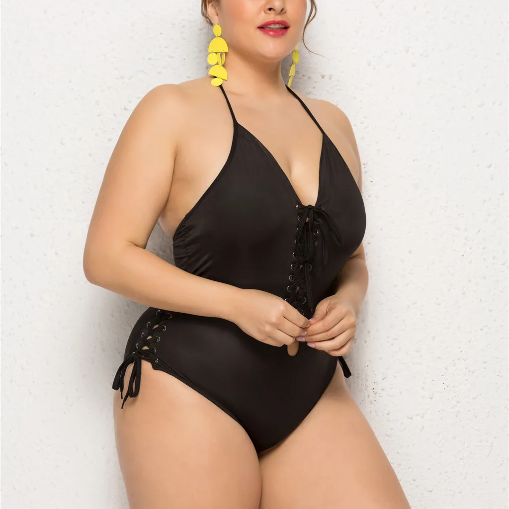 Сексуальный женский слитный бандажный купальник бикини с сеткой рыбка пуш ап