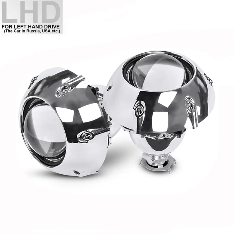 1 pair LHD Lens 2 шт. 2,5 дюймов универсальный би ксенон HID объектив проектора с серебряными кожухами H4 H7 мотоцикл стайлинг фары объектив проектора - Цвет: 1 pair LHD Lens