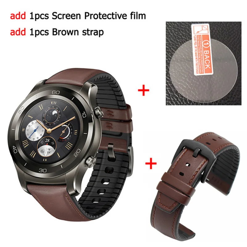 Зарядное устройство для часов HUAWEI Watch 2 Pro Smart Watch Поддержка LTE 4G Телефонный Звонок трекер-сна для сердечного ритма eSIM для iOS и Android IP68 Водонепроницаемый NFC gps - Цвет: add film n Brown str