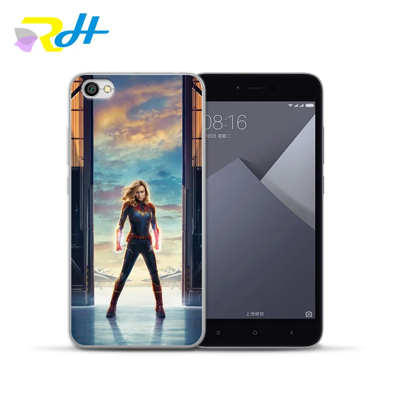Силиконовый мягкий чехол для Redmi Coque Etui модные чехлы с капитаном Marvel xiaomi Note 4X 5A 6Pro 7