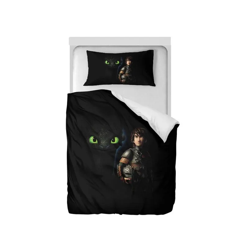 Комплект постельного белья Как приручить дракона 3D печать пододеяльников для