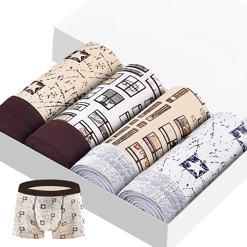 4pcs/lot Men Underwear Boxer Men Modal Comfort Calzoncillos Breathable Shorts Boxer Hombre Pants Underpants Vetement Homme - Цвет: Five pointed star