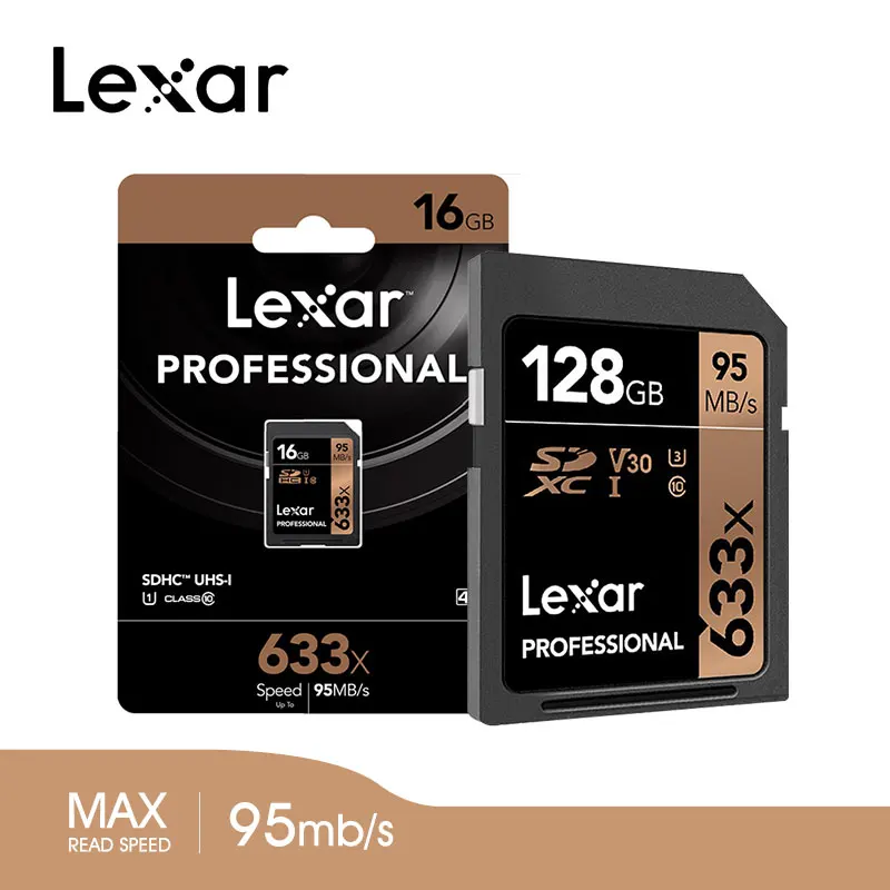 Lexar Высокая емкость 633x sd-карта 32 Гб 64 Гб 128 ГБ 256 ГБ 512 Гб карта памяти USH-1 U3 высокая скорость