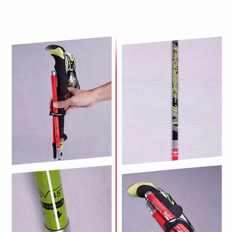 

Outdoor Camping Ultralight Short Trekking Hiking Folding Stick Carbon Fiber 37-135cm Alpenstock Climbing Skiing Trekking Pole