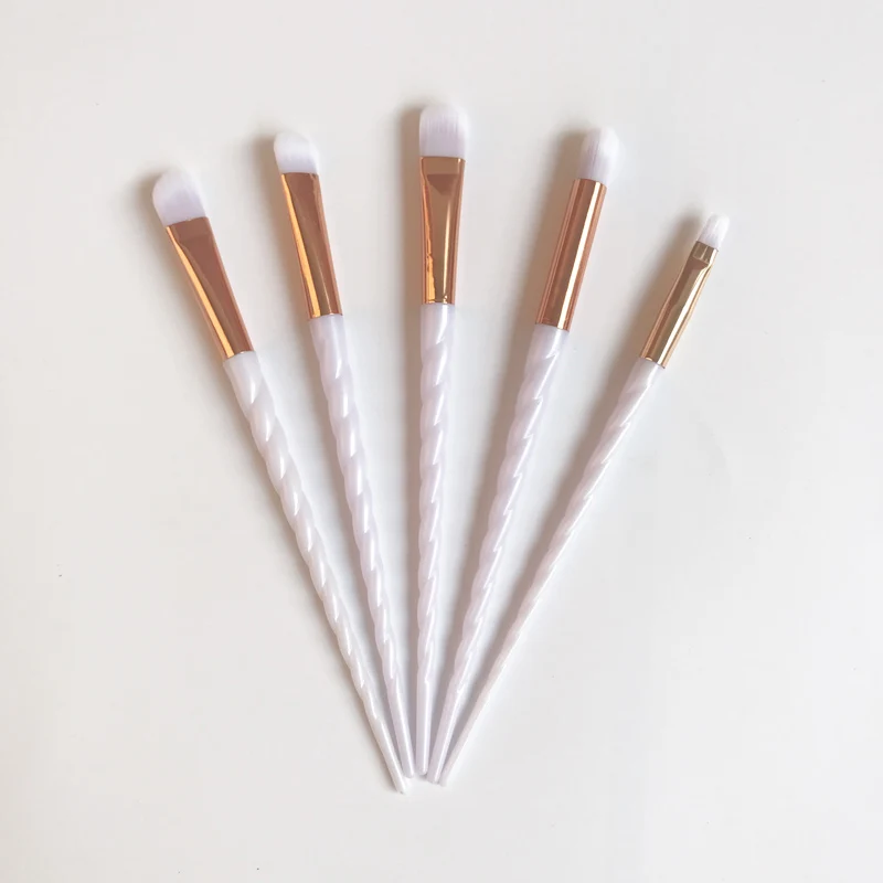 5 pcs white 5 шт. серебро Мода Расчёски кисти для Макияжa волос Основа Корректоры для лица Румяна Кисточки кисть для макияжа Порошок Pincel Maquiagem Косметика Макияж инструмент brochas - Handle Color: 5 pcs white