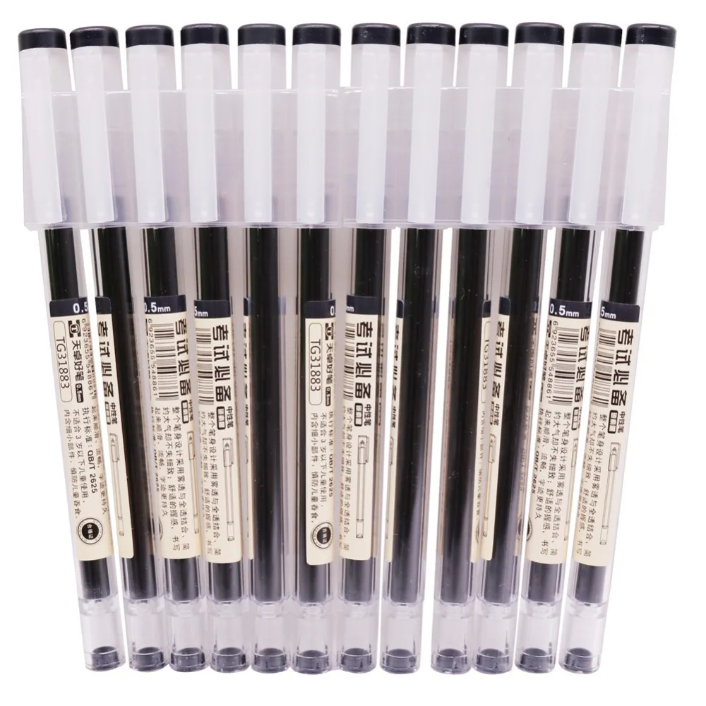 

72 Boxes 864 pcs 0.5mm Needle Tip Gel Pen Large Capacity Ink Black Refill Student School And Office Staff Stationery Writing pen