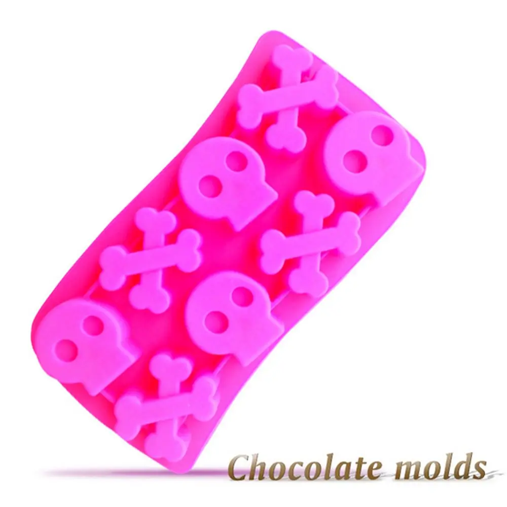 Семья выпечки торт поп формы 8 отверстий Хэллоуин Череп шоколадный пудинг