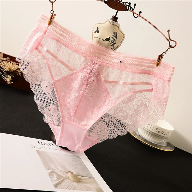 Pink Кокетливые женские трусики, нижнее белье, стринги, женское Бесшовное бикини, мини-трусы, женское нижнее белье с низкой талией, облегающее нижнее белье из хлопка - Цвет: Pink